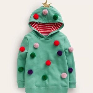Mini Boden Novelty Christmas Tree  Sweatshirt Hoodie size 4-5 years